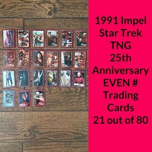 1991 Impel Star Trek 25th Anniversary 21 EVEN # TNG Collector Cards (Out of 80)